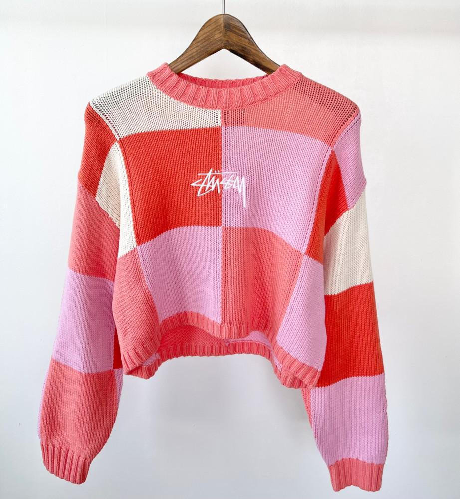 스투시 ANDERSON 니트 스웨터 ST121300 체크 멀티 WOMENS