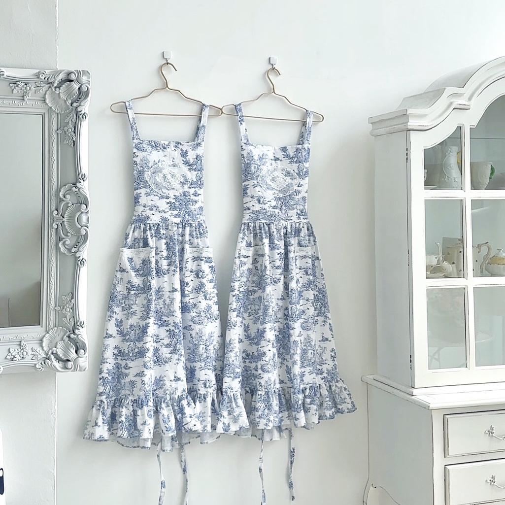 드브르베 블루트왈 하이퀄리티 뜨왈드주이 롱 프릴앞치마 트왈