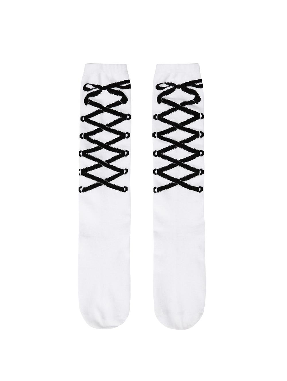 RIBBON GRAPHIC KNEE SOCKS [WHITE]