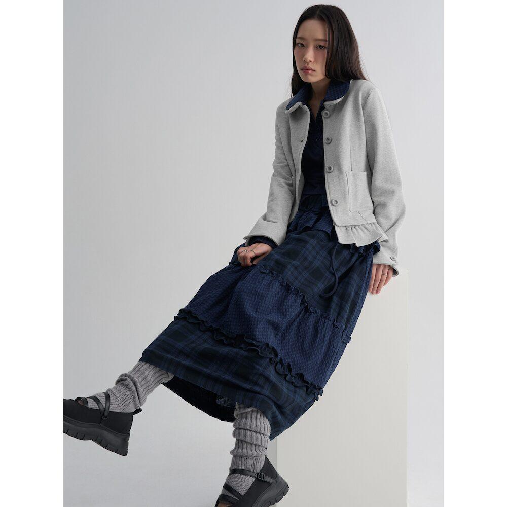 에잇세컨즈 둥근칼라 저지 재킷  그레이 (356211SM13)