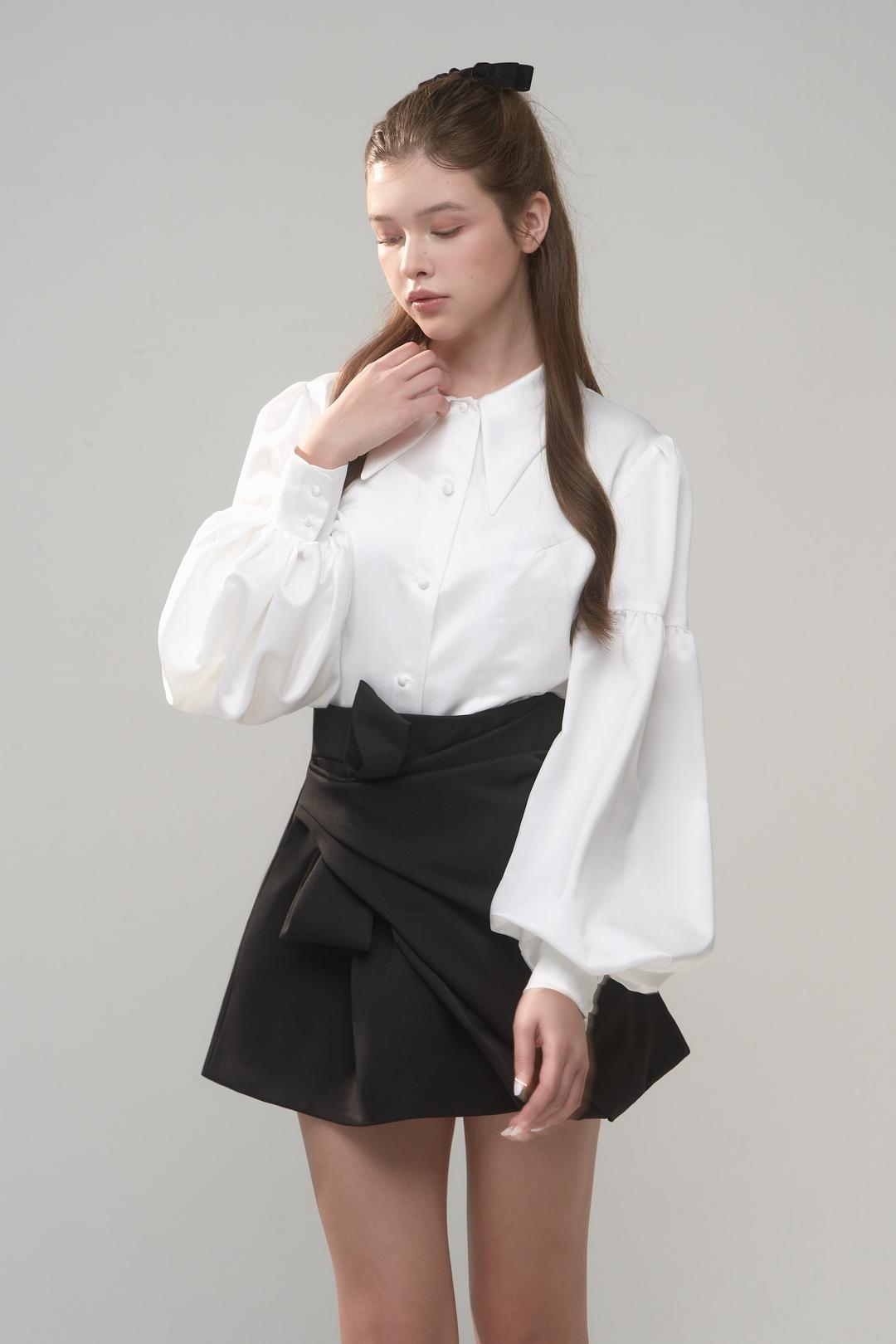 [4TH] Izabella Puff Sleeve Blouse - Satin fabric VER