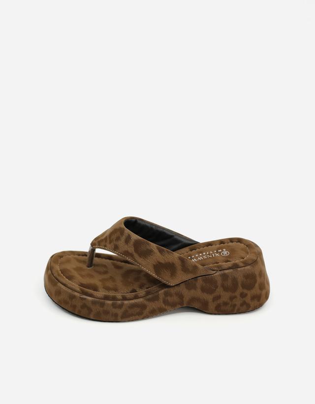 베이스바비 BROWN LEOPARD FLIP-FLOPS SLIPPER