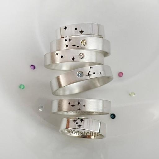 925 silver 별자리 탄생석 각인반지 커플링