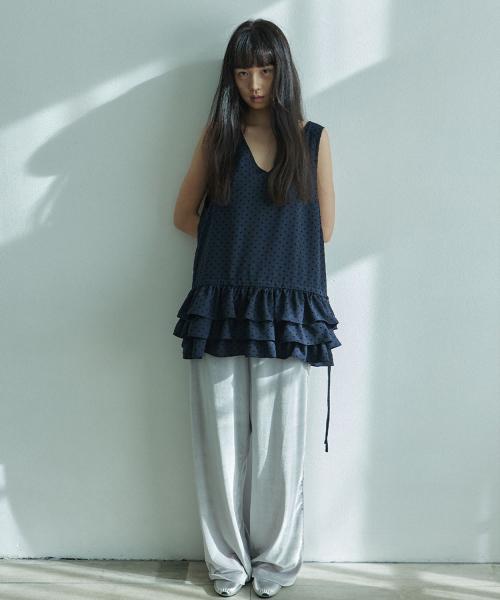 폴카도트 뷔스티에_딥네이비