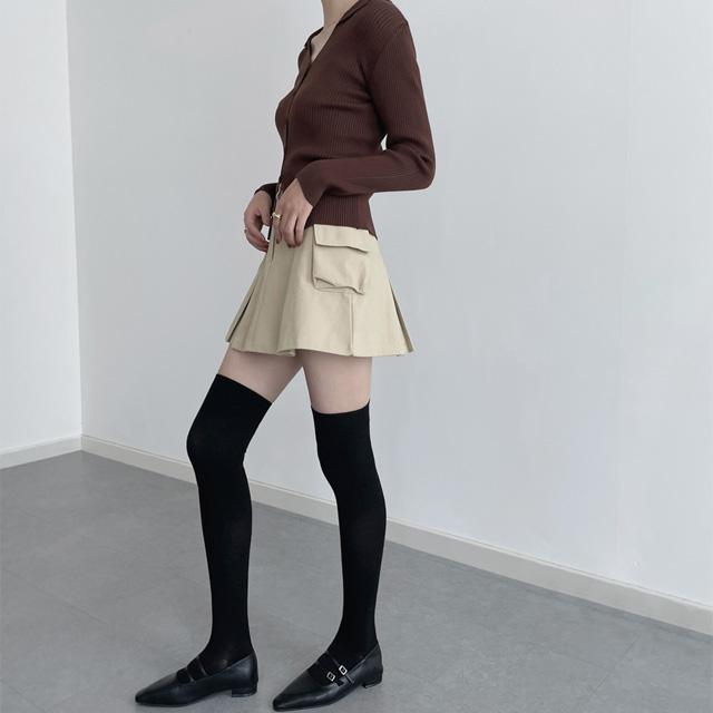 입체 포켓 주름 미니 스커트 [3color]