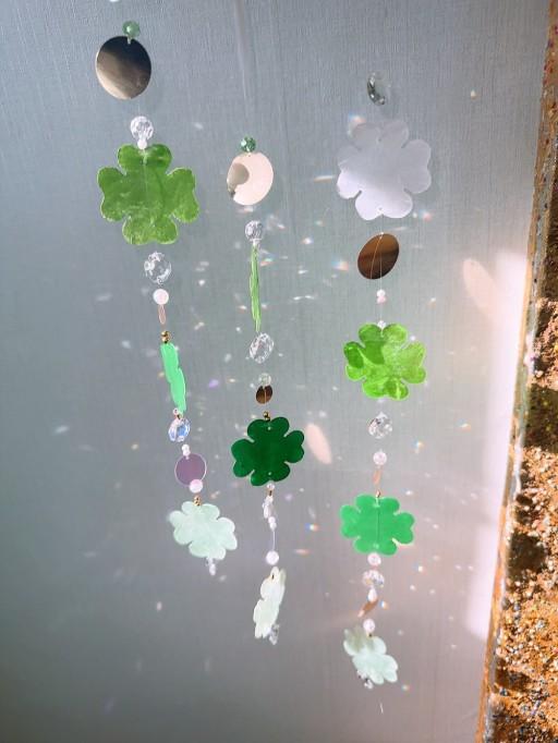 ✨🍀네잎클로버 크리스탈 자개 모빌 썬캐쳐