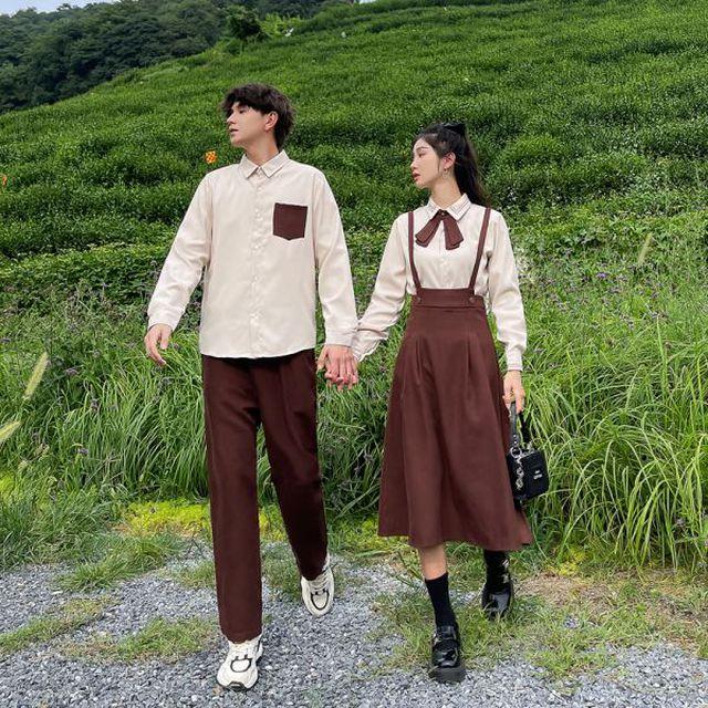 캐주얼 귀여운 시밀러룩 커플시밀러룩 가을 겨울 커플티 커플옷 신혼여행 커플룩 대학생 씨씨 캠퍼스 커플