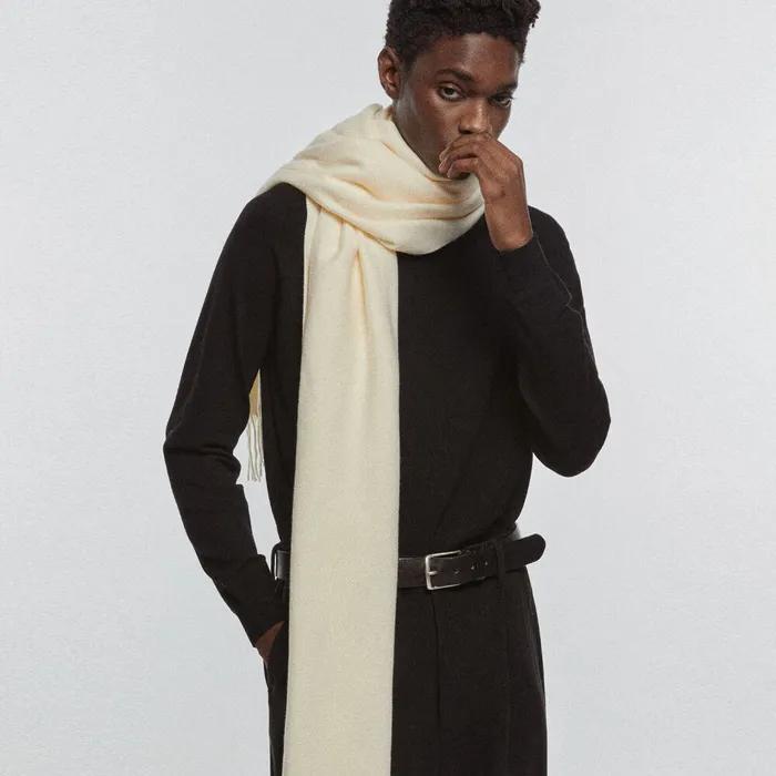 울 베이직 머플러_크림