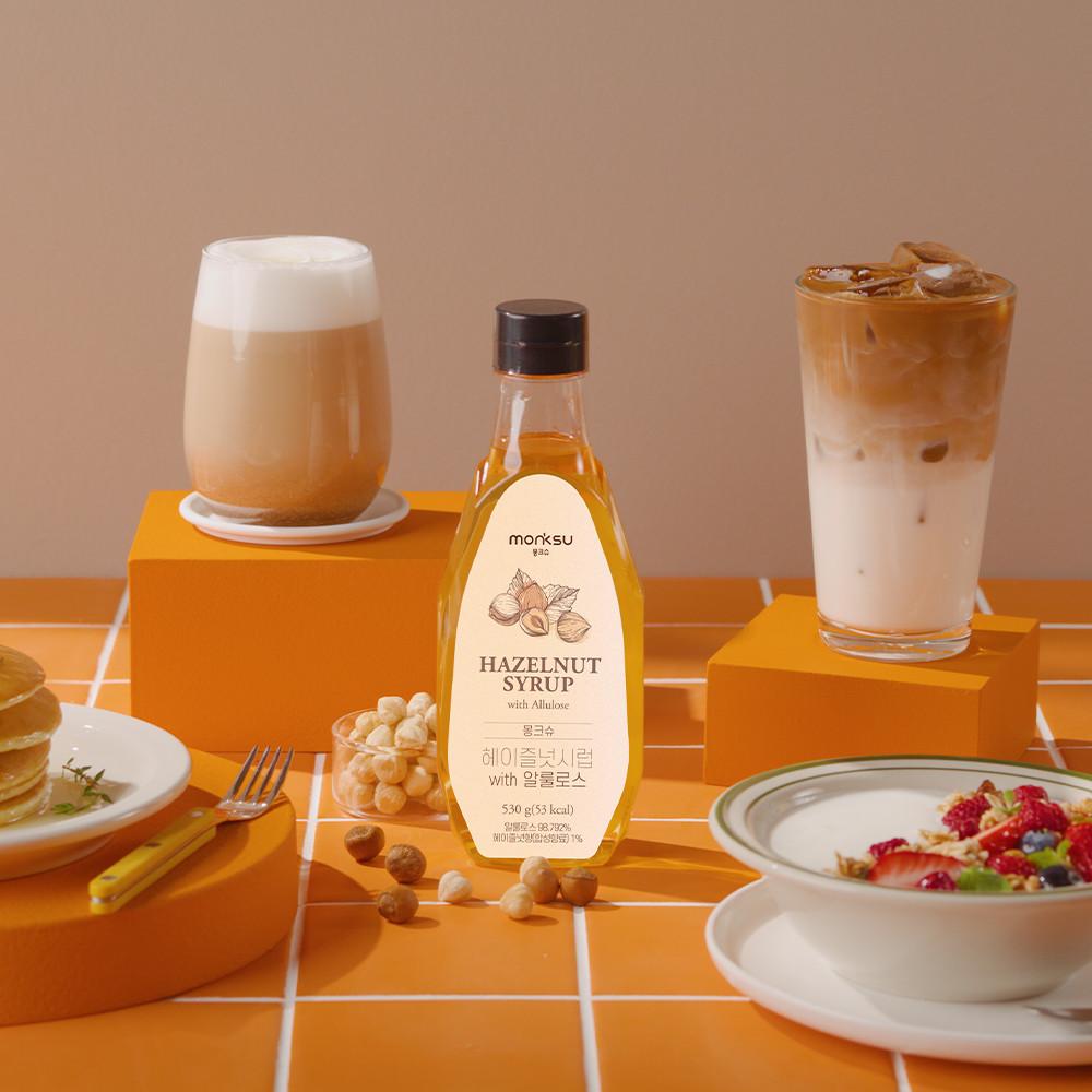 몽크슈 무설탕 저칼로리 저당 제로 헤이즐넛 커피 시럽 530g 슈가프리 알룰로스