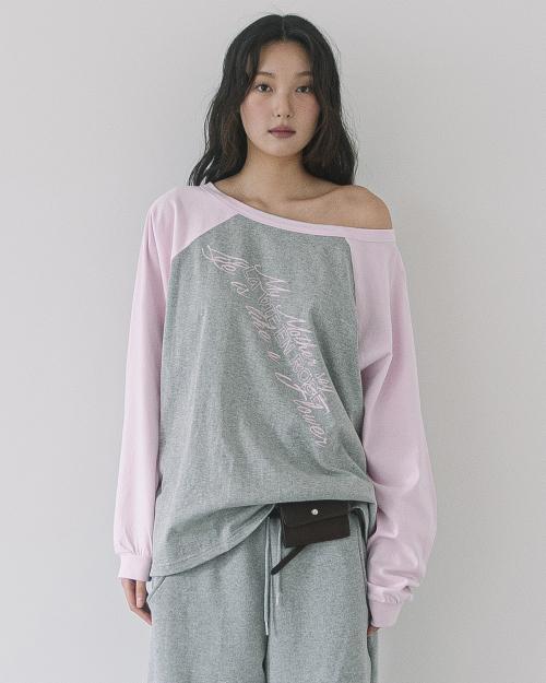 LVER BOAT NECK RAGLAN L/S TEE(GREY)