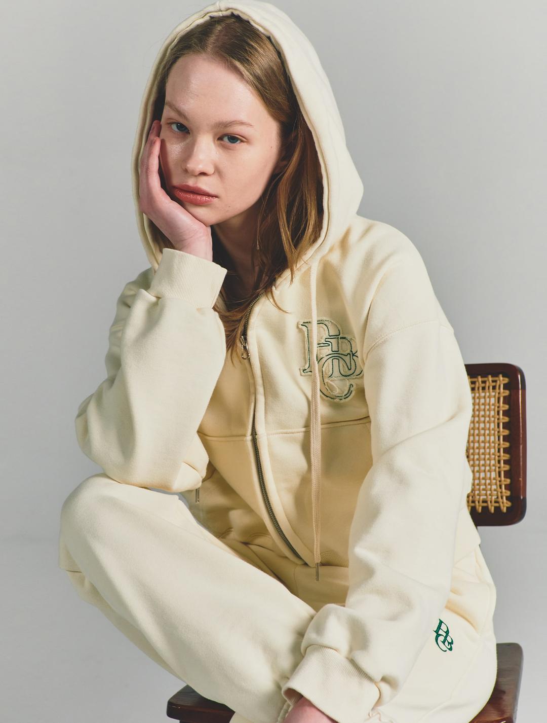 [SET] 트윌 PBC 후드집업 셋업-크림