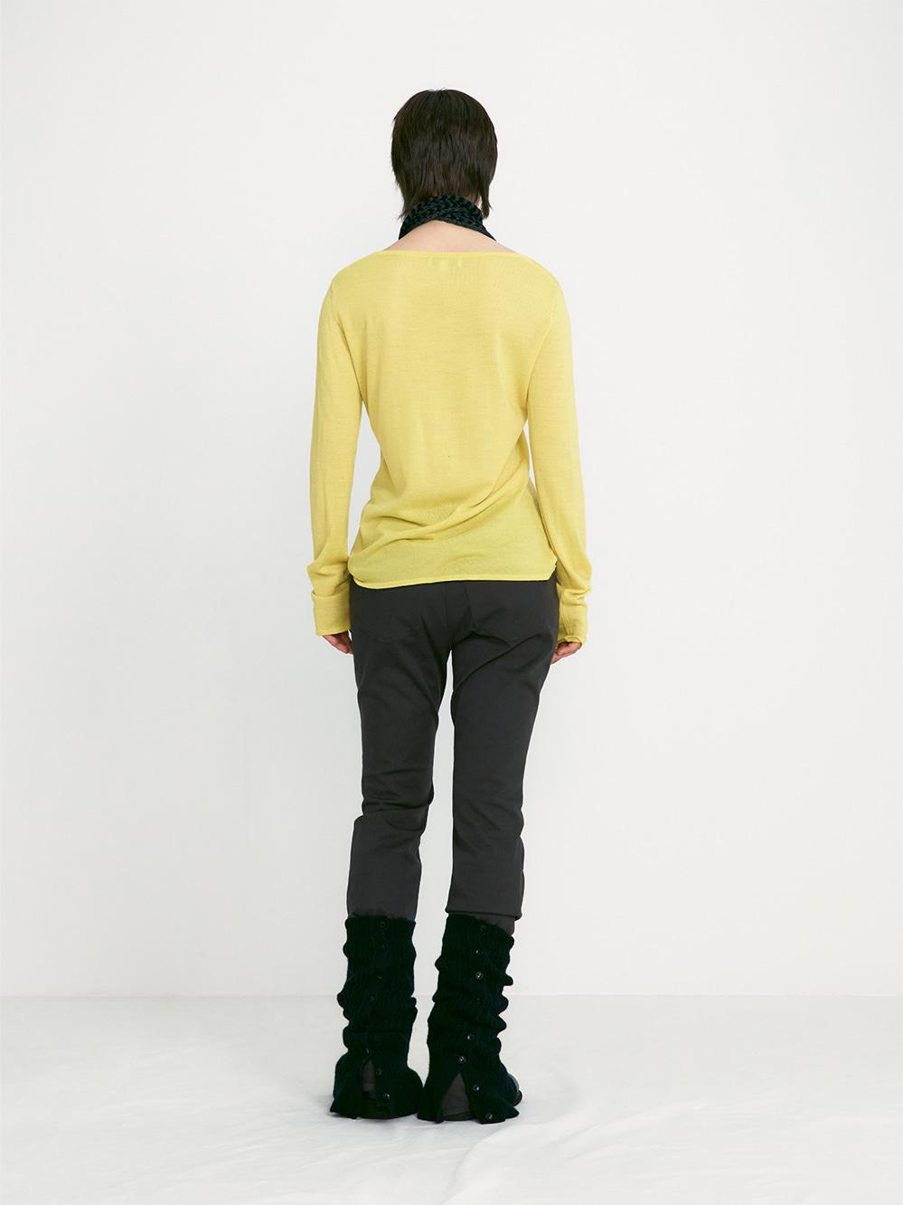 SLIT HEM SLIM-FIT PANTS_BROWN