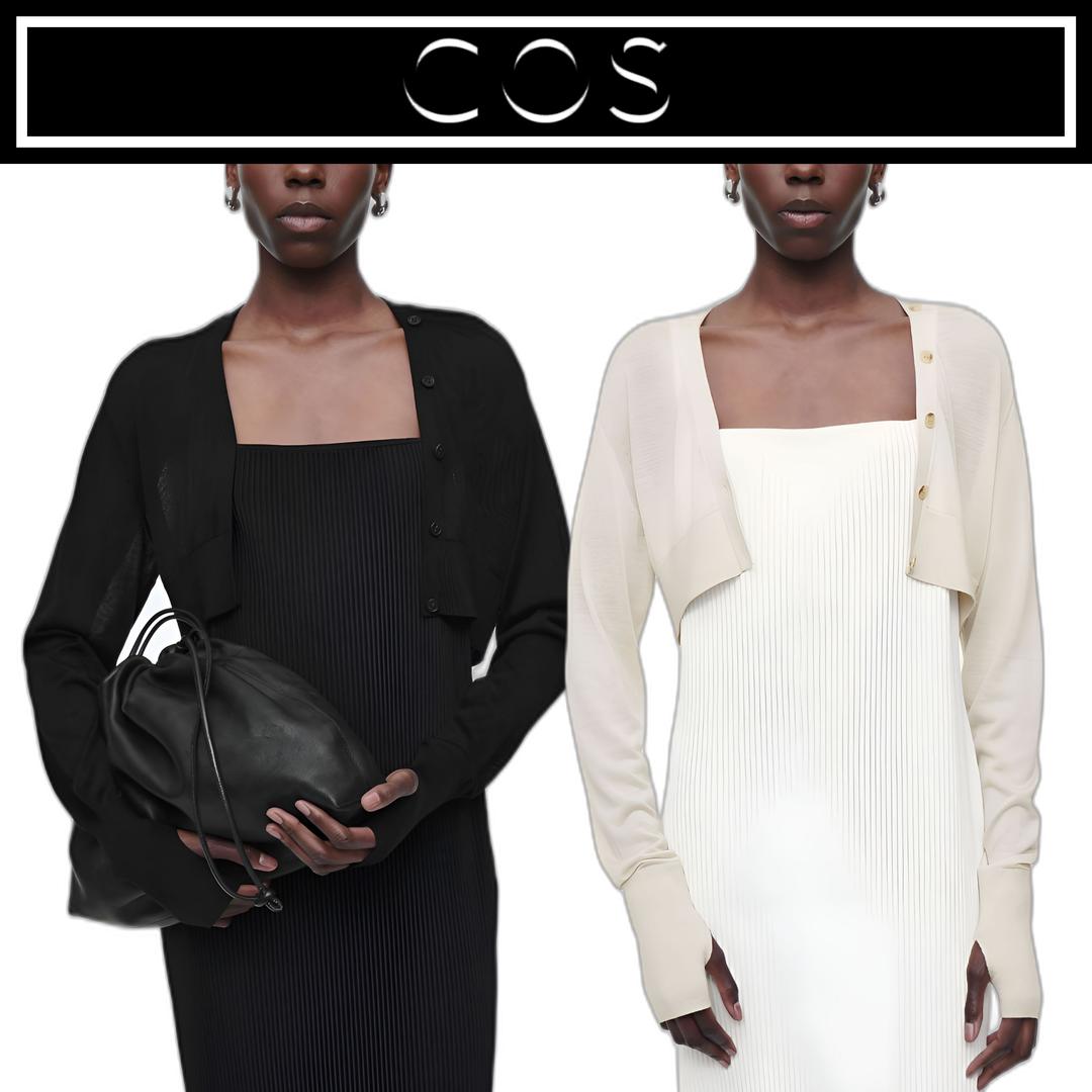 COS 코스 크롭 울 혼방 여름 긴팔 리오셀 카디건 (2color)