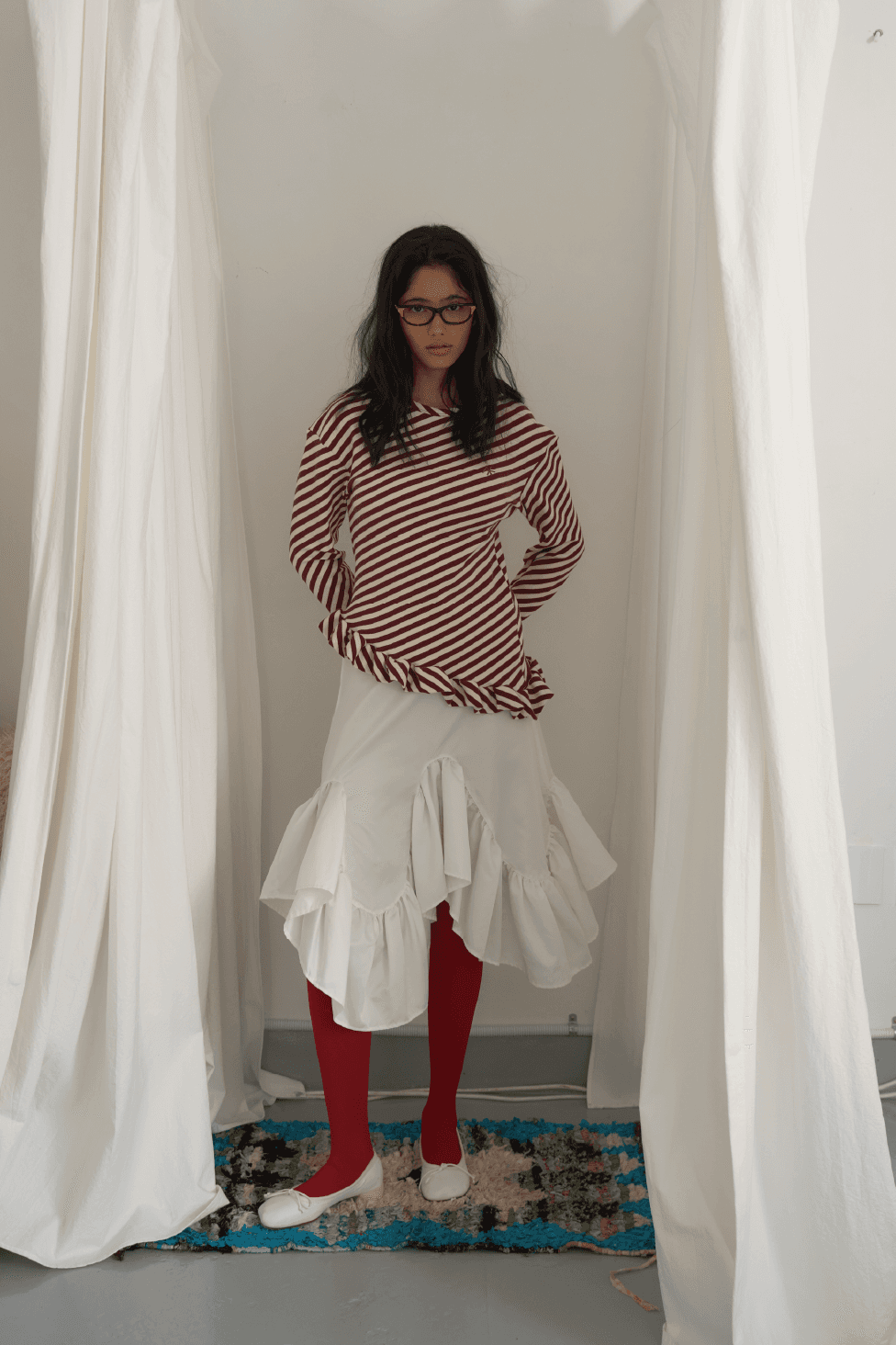 [11/27예약배송]_Lune Drape Skirt / White