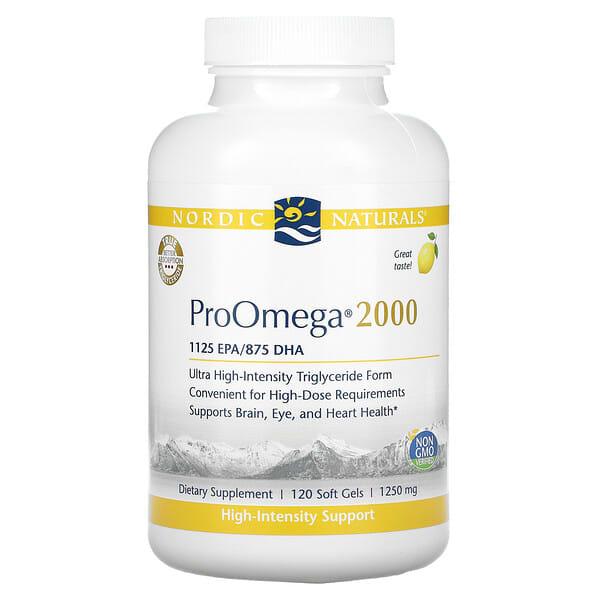 Nordic Naturals, ProOmega 2000, 레몬, 1,250mg, 소프트젤 120정