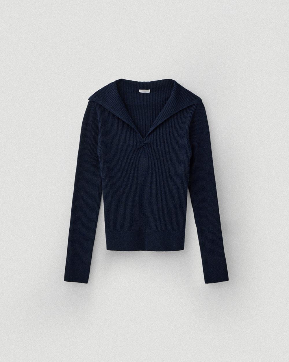 Sailor Shirring Knit_Navy