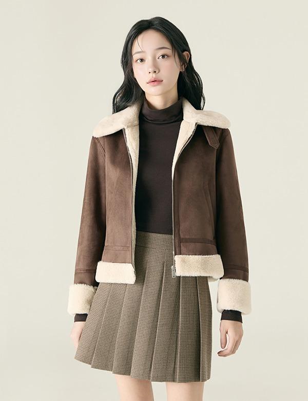 카라 집업 무스탕_RMJLF4VR11