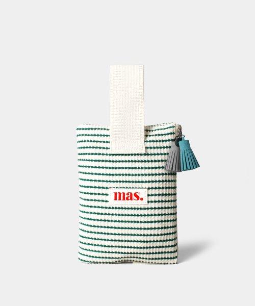 Strap pouch _ 와플 스트라이프 그린