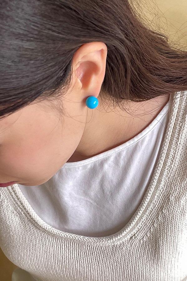 [silver925] turquoise gemstone earring