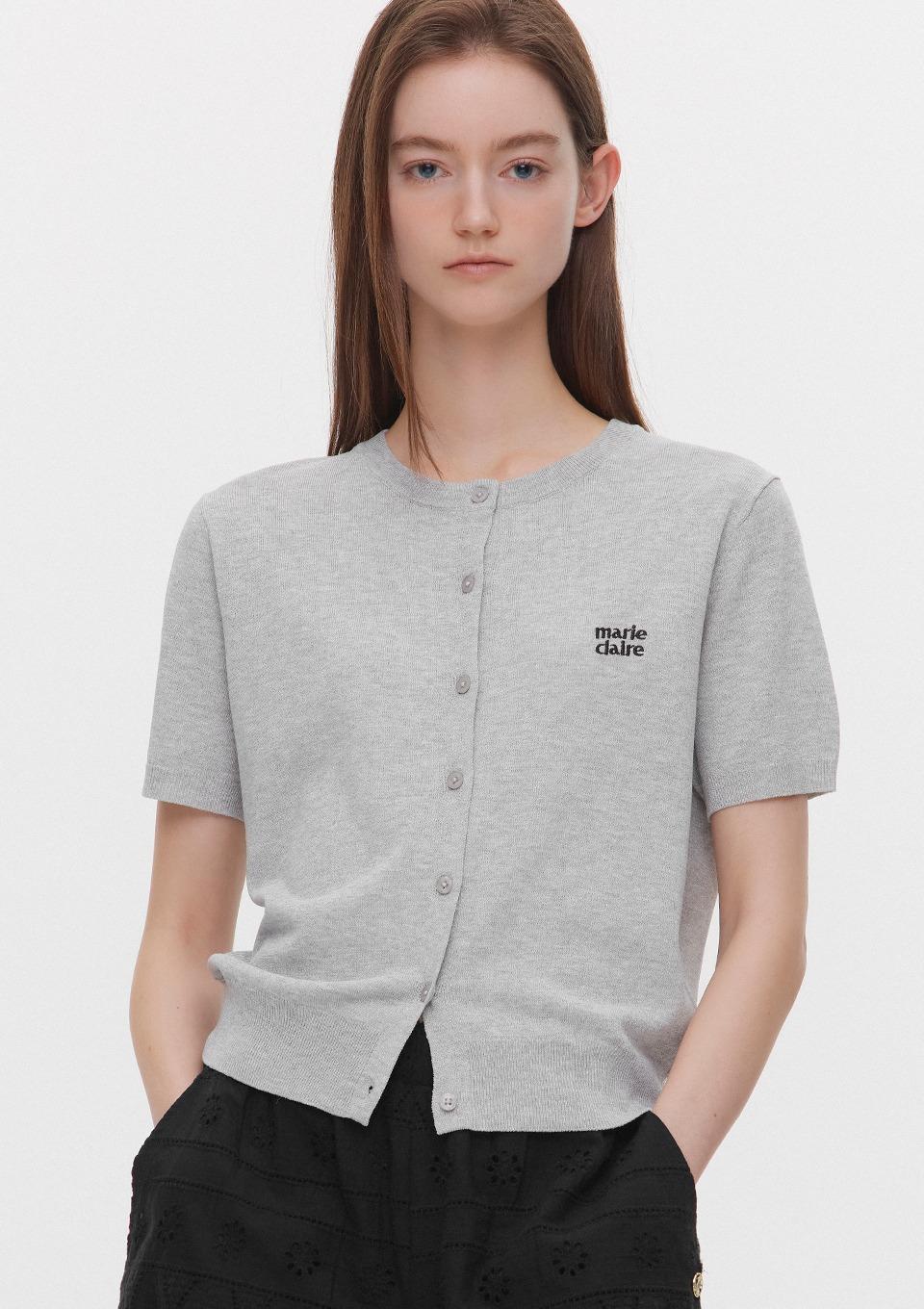 베이직 로고 라운드 반팔 가디건(MAGBKC02MGY)