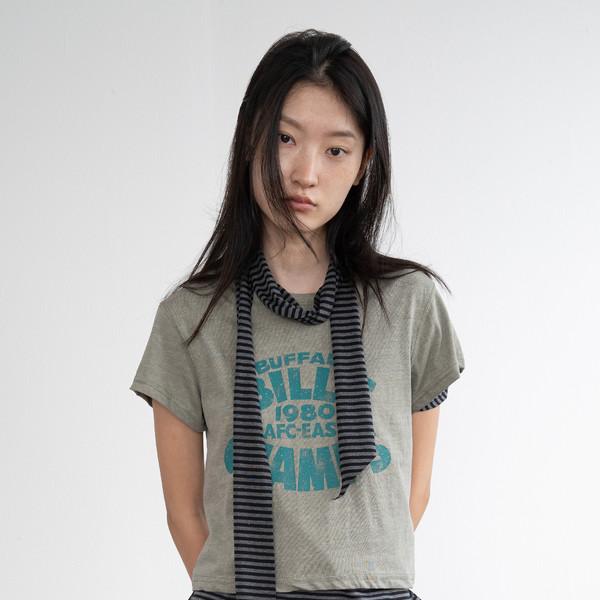 Pigment Washing Lettering T (Khaki)