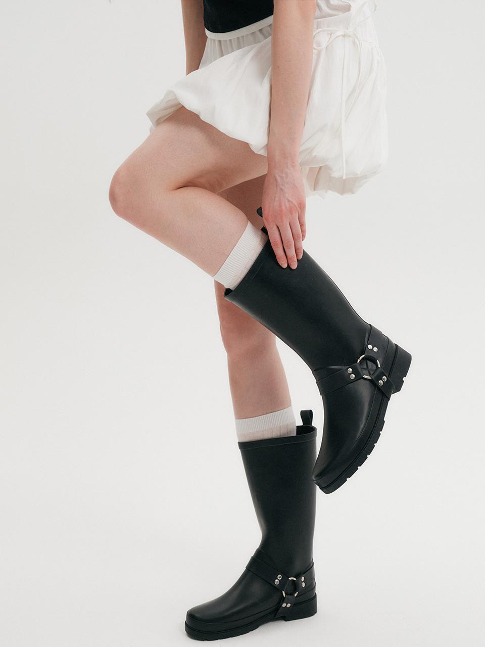 룩캐스트 켈리 버클 레인부츠_블랙 / KELLY BUCKLED RAIN BOOTS_BLACK
