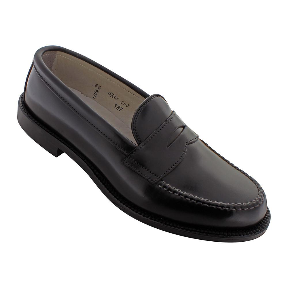 Alden 987 남성 레저 핸드소운 쉘 코도반 로퍼 블랙