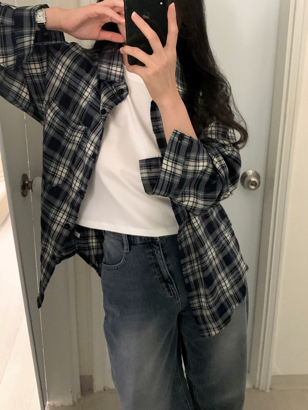 더프 루즈핏 체크 셔츠 (2color)