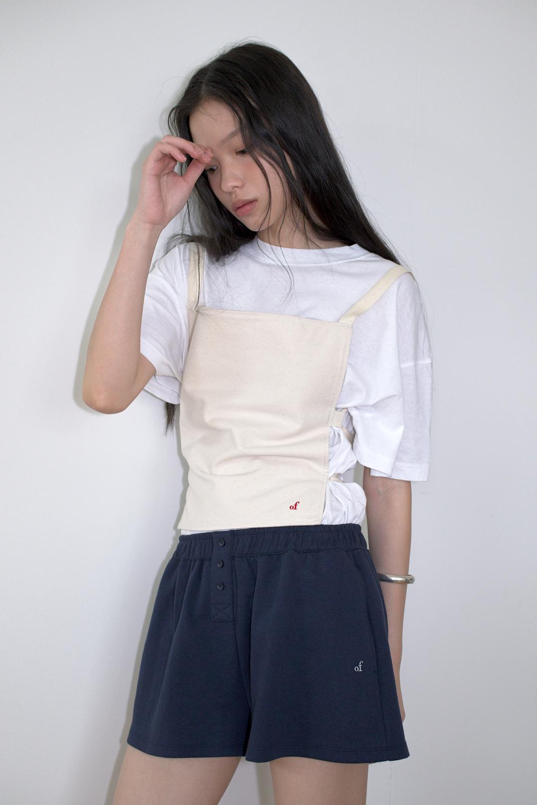 BUTTON POINTED SHORTS_NAVY