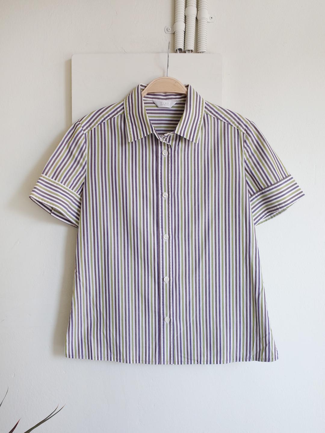 [TIME] Multi Stripe Short Sleeve Shirt
