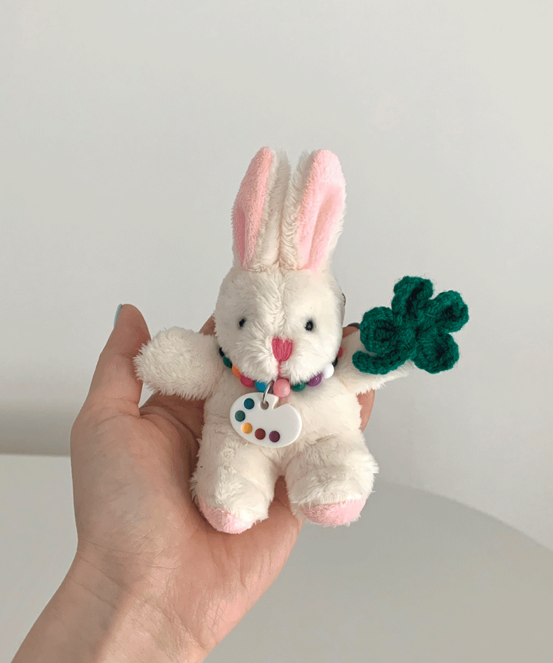 네잎클로버 행운의 토끼 인형 키링 가방고리 책가방 키홀더