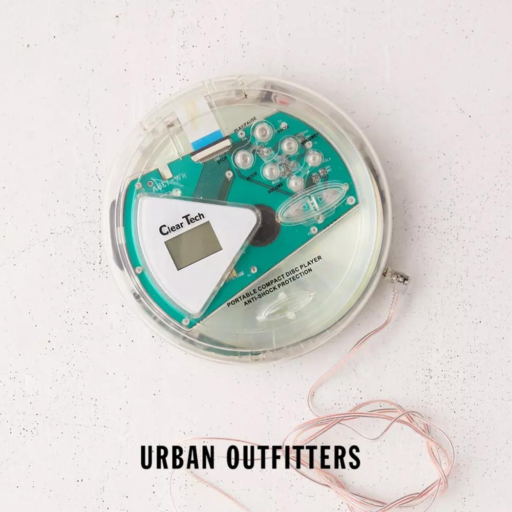 어반아웃피터스 클리어 레트로 투명 CD 휴대용 플레이어