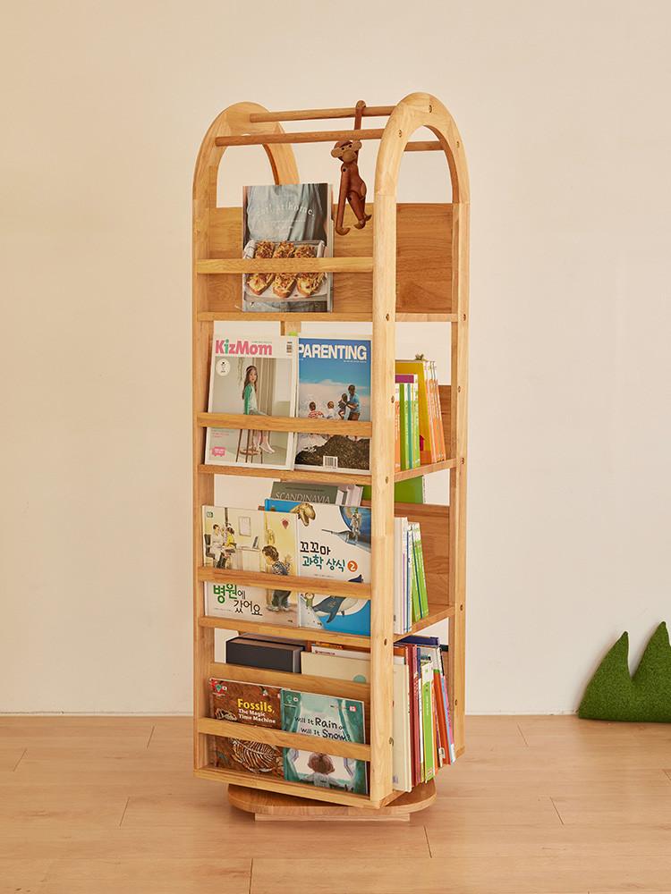 팀버토츠 4단 올라운드 유아 원목 회전책장_아치
