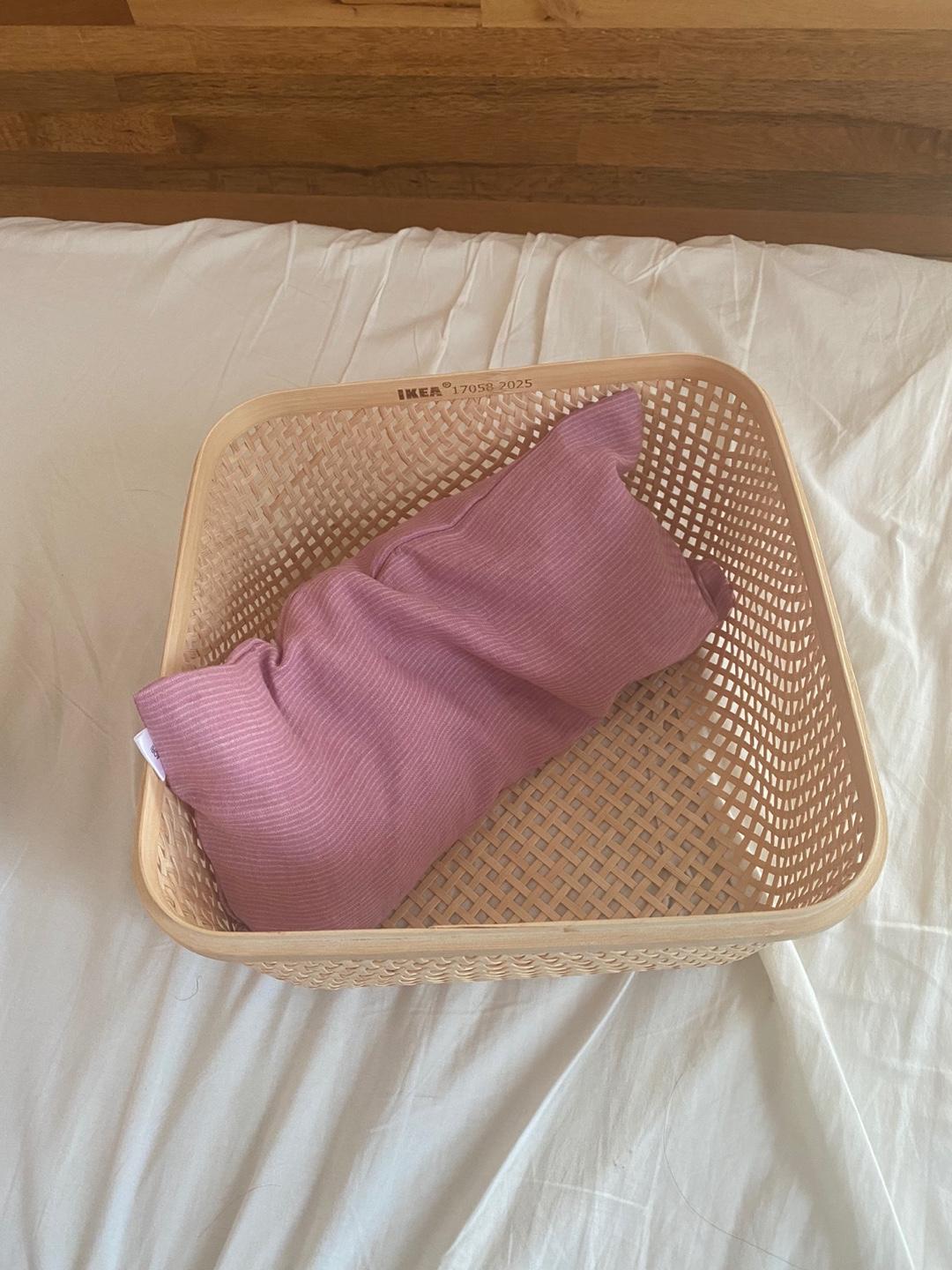 핑크 스트라이프 베개커버 (리투아니아산)