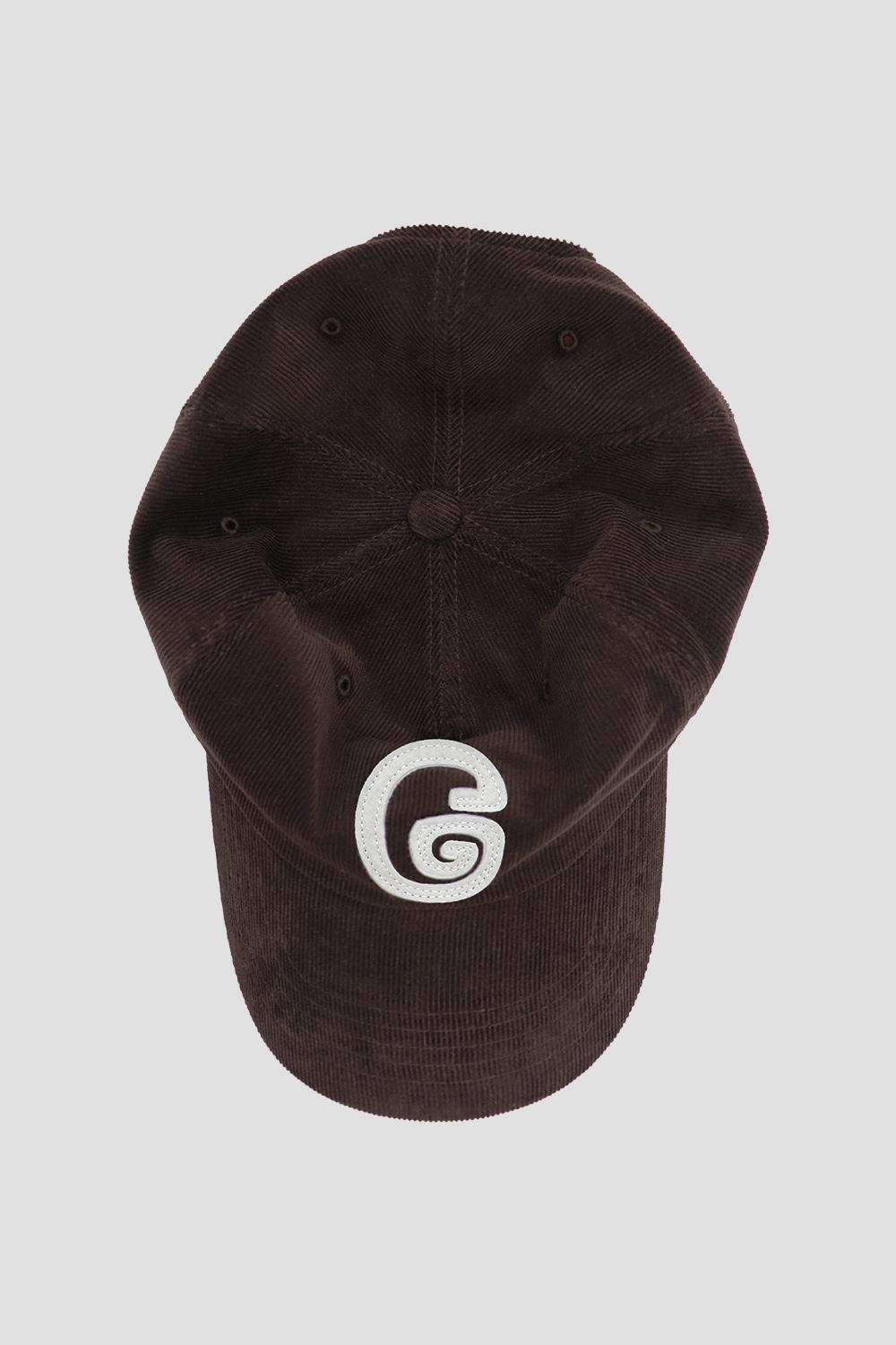 G Logo 5pannel Corduroy Cap - Brown