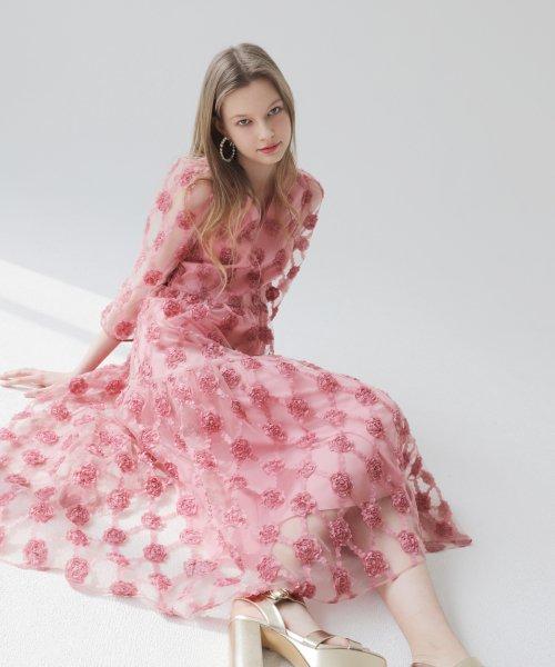 Rose garden lace dress (Pink)