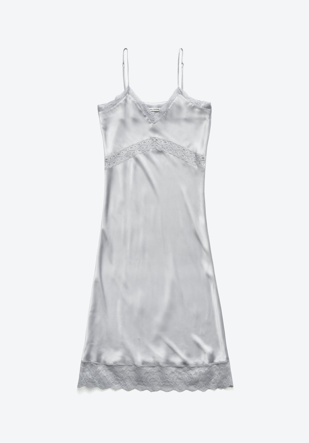 CAROL LACE SLIP DRESS IN GRAY - GRAY / FREE