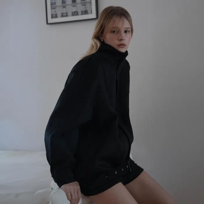 Belted Wool Half Jacket [Black]