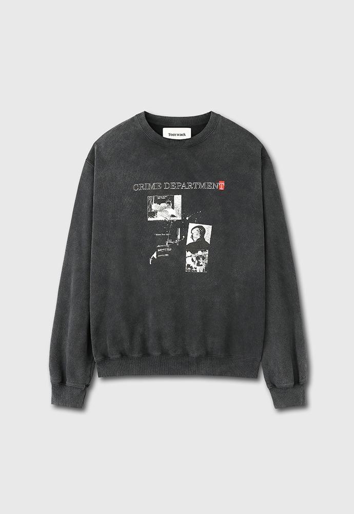 Crime Dept. Garment-dyeing Sweatshirt_ Faded Charcoal