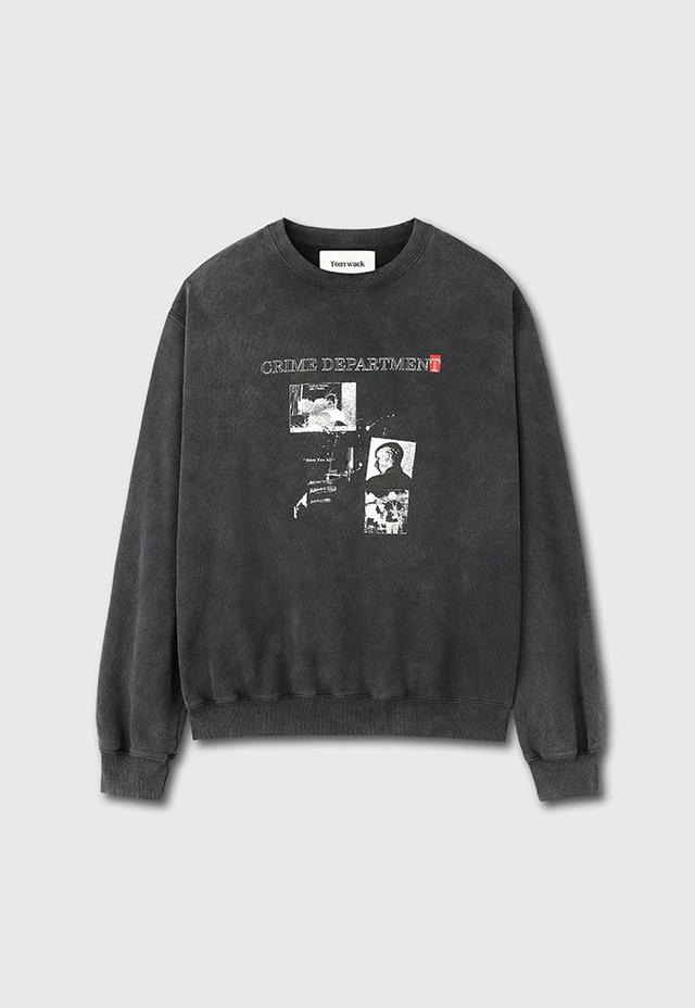 Crime Dept. Garment-dyeing Sweatshirt_ Faded Charcoal