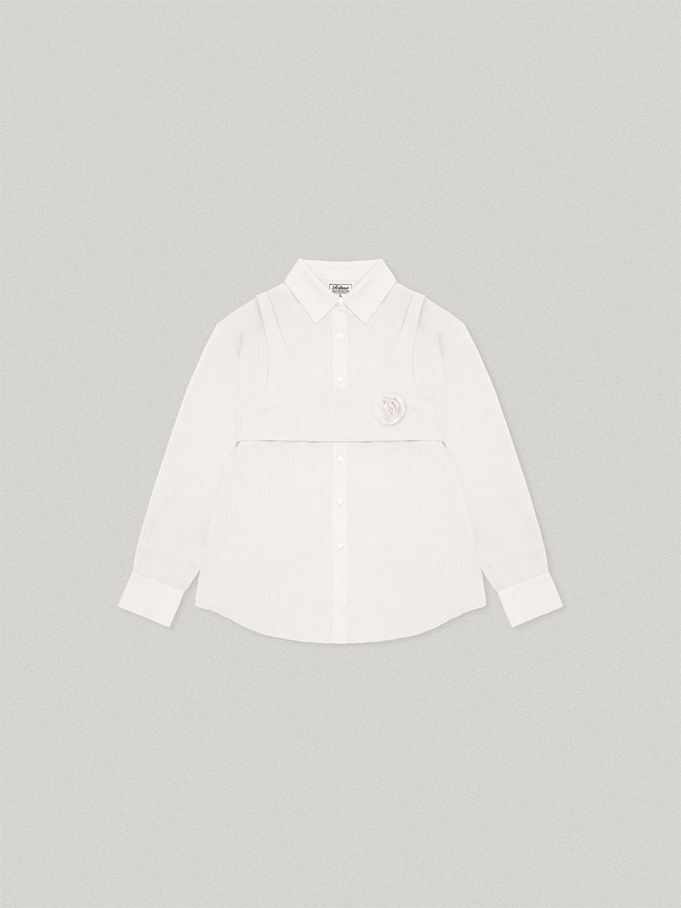 Bustier Layered Blouse - Ivory뷔스티에 레이어드 블라우스