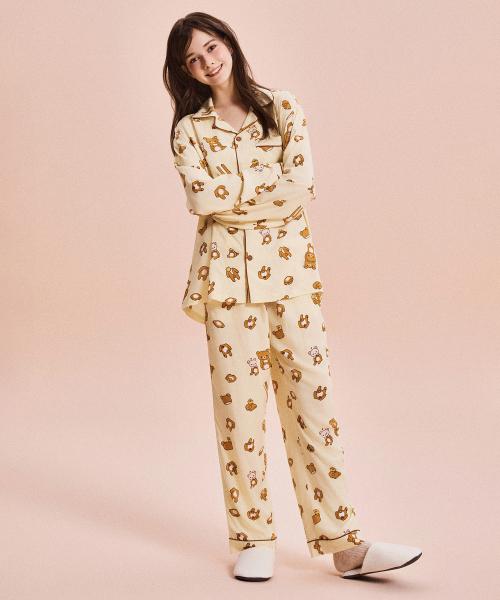 [리락쿠마] 쿠마들의 자유시간 긴팔 파자마(YELLOW)_SPPPG23U04