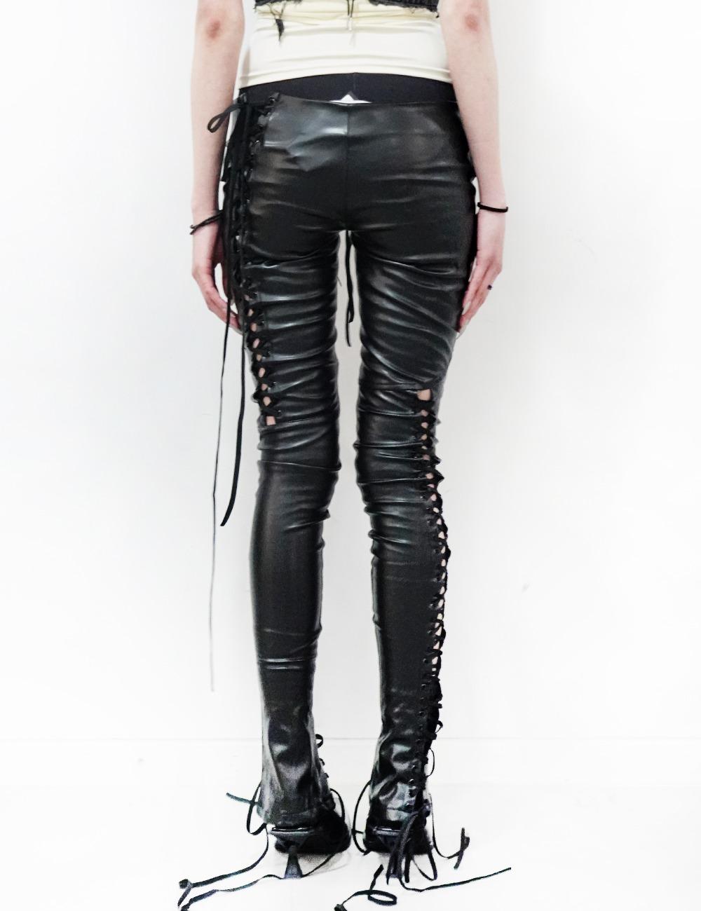 ROCKSTAR LACE UP PANTS_BLACK
