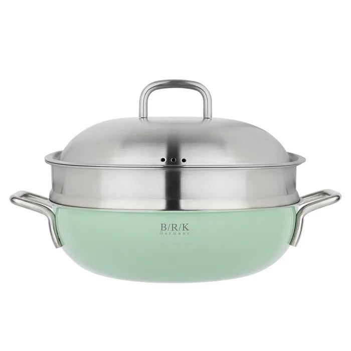 [BRK] 노르딕 통5중 WOK 28cm 그린(스티머 포함)
