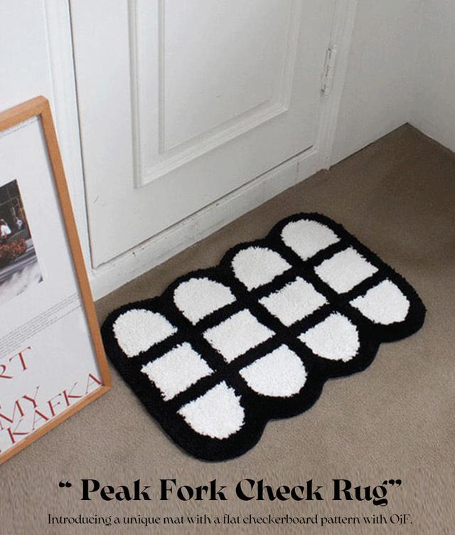 오제이에프 피크포크 체크 매트 Peak Fork check mat