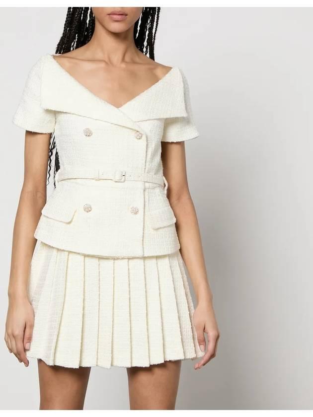 셀프 포트레이트 부클레 플리츠 미니 드레스 Self Portrait Boucle Pleated Mini Dress   |   발란코드 [78302265]