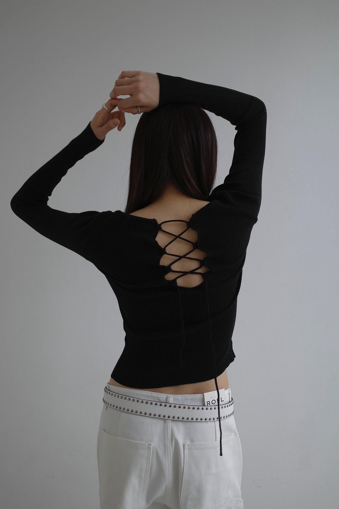 CROSS RIBBED KNIT (BLACK)