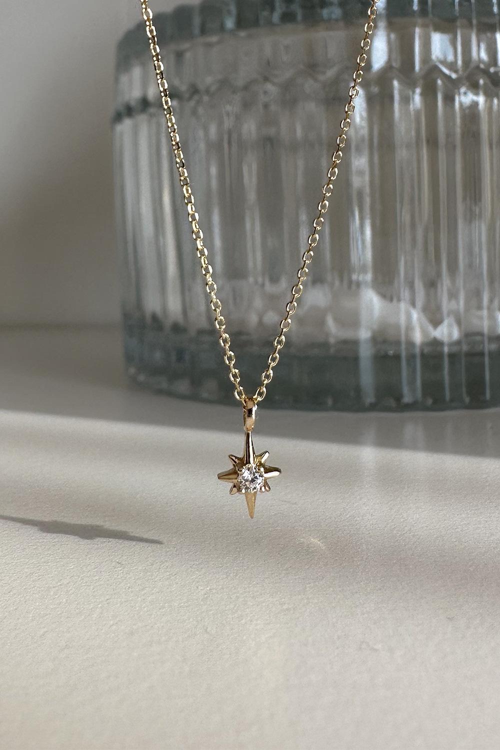 14k mini cubic sparkle necklace
