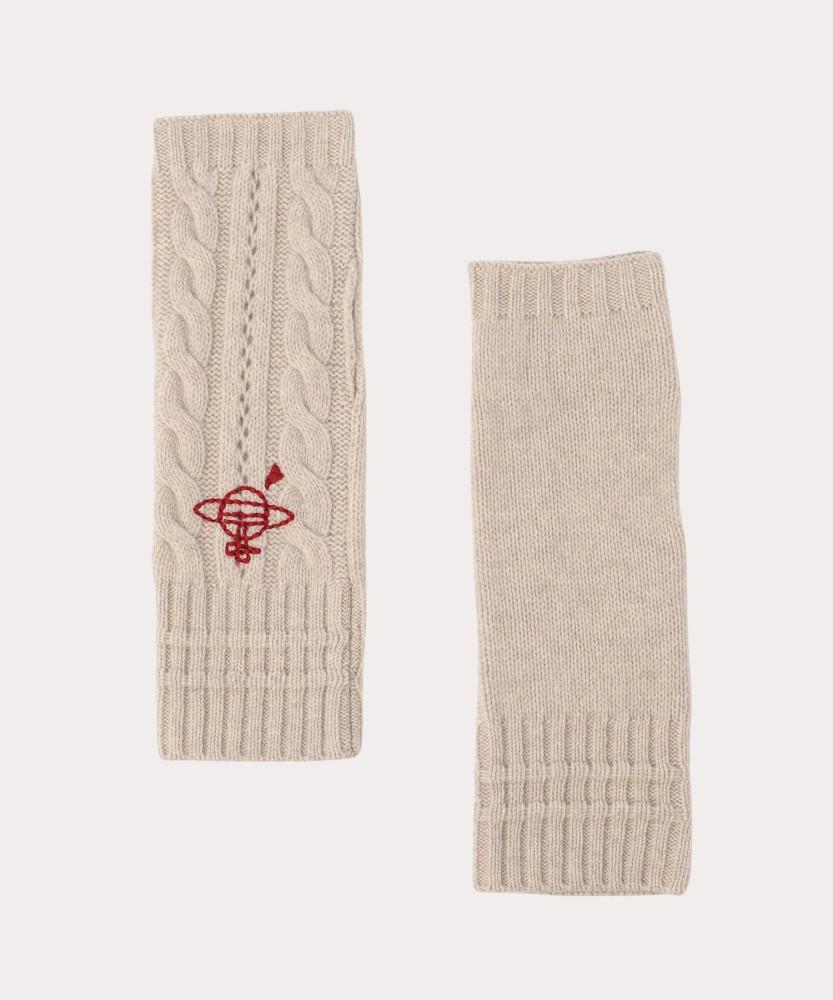 Vivienne Westwood 비비안 웨스트우드 cable knit 케이블 니트 암 핸드 워머 1512932032 베이지