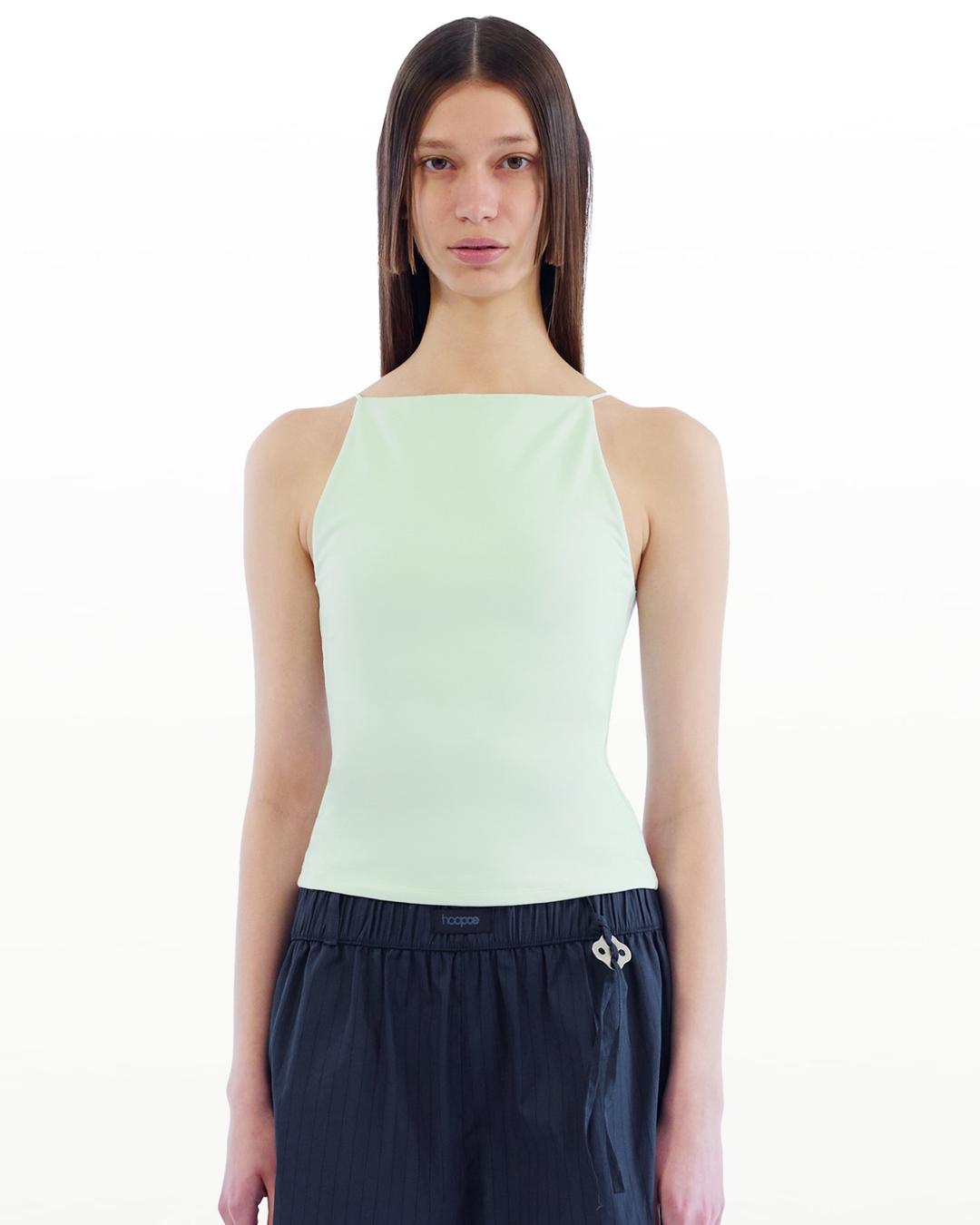hoopoe halterneck top melon, built-in bra